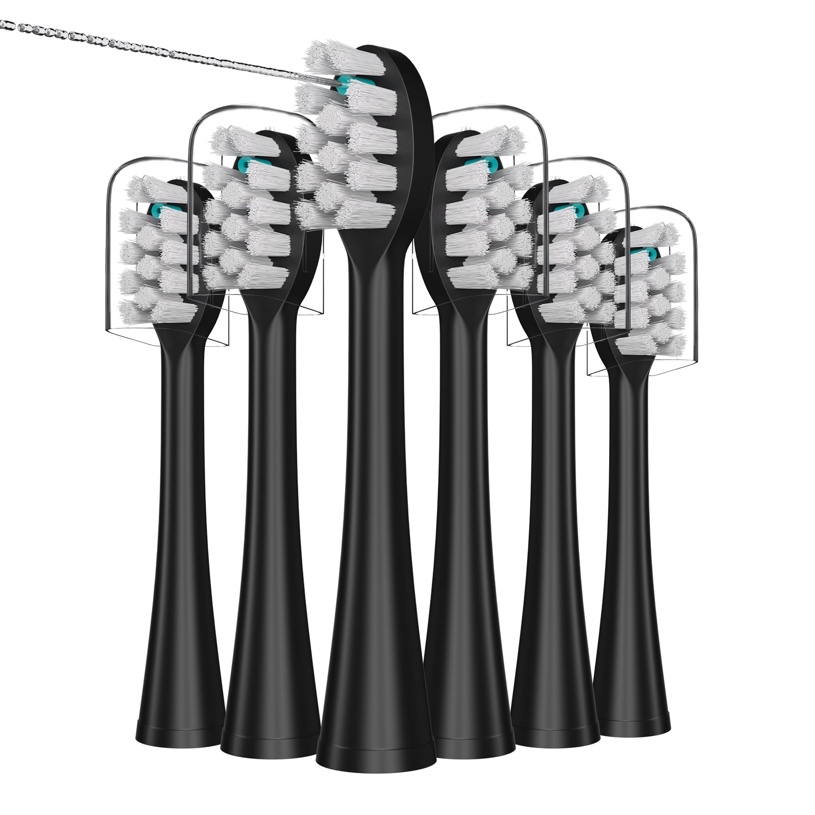 Replacement Flossing Toothbrush Heads with Covers for Waterpik Sonic