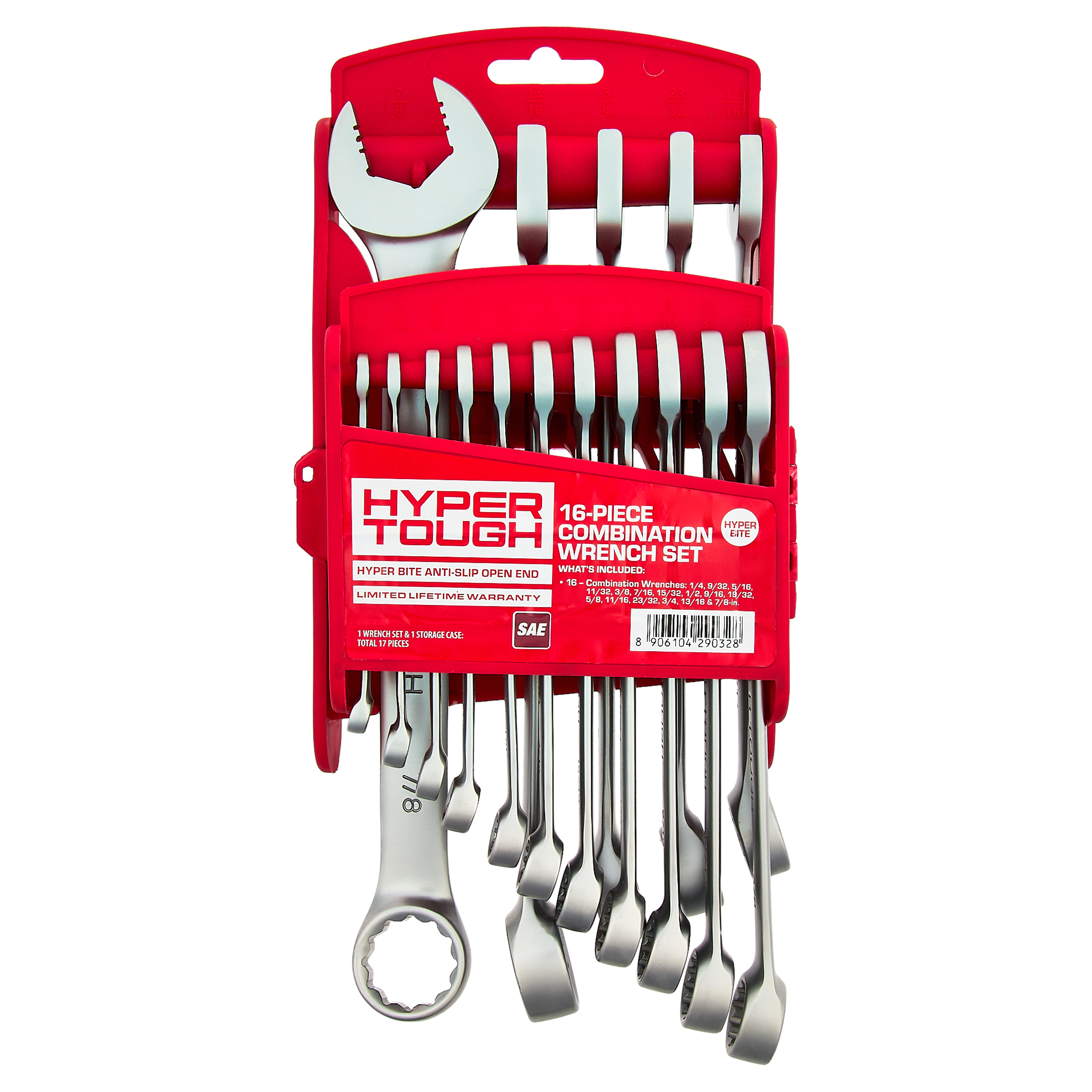 Hyper Tough Combination Wrench Set, 16-Piece SAE photo 3