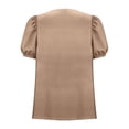 thumbnail image 6 of Womens Shirts Plus Size Fashion V Neck Short Sleeve Button Tops Dressy Casual Blouses Summer Clothes, 6 of 7