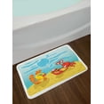 thumbnail image 2 of Engagement Party Bath Mat, Under the Sea Cartoon Fish and Crab with Sand Pearl Proposing, Non-Slip Plush Mat Bathroom Kitchen Laundry Room Decor, 29.5 X 17.5 Inches, Yellow Red and Blue, Ambesonne, 2 of 2