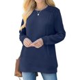 thumbnail image 4 of Pudcoco Sweat-Shirt Ample à Manches Longues Col Rond Couleur Unie pour Femmes Printemps Automne, 4 of 7