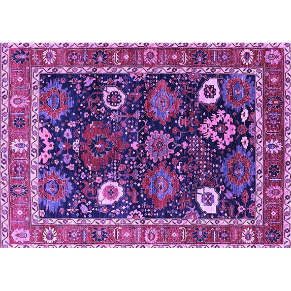 Ahgly Company Indoor Rectangle Oriental Purple Industrial Area Rugs, 8' x 12'