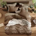 thumbnail image 6 of Catami Cationic Dyeing 7-piece Bed in a Bag Comforter Set with Sheets,Brown,King, 6 of 9
