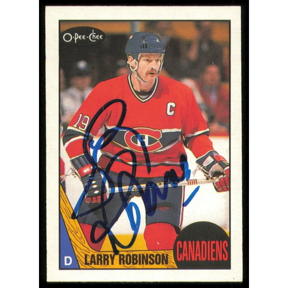 Larry Robinson Autographed 1987-88 O-Pee-Chee Card #192 Montreal Canadiens SKU #255240