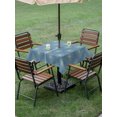 thumbnail image 5 of Square Outdoor Tablecloth with Umbrella Hole Blue Dotted Lines Outside Table Cloth Waterproof Patio Table Cover Geometric Abstract Art Zipper Tablecloths for Picnic Party Camping 60x60 Inch, 5 of 8