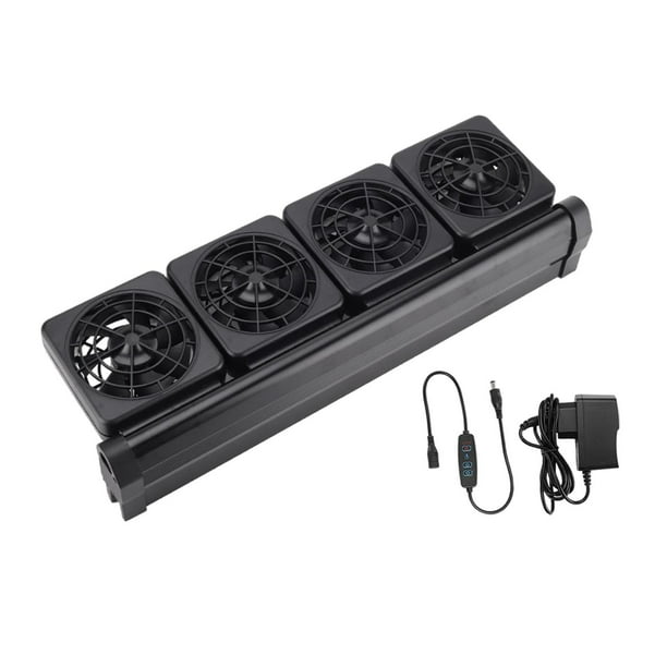 Ventilador de enfriamiento para acuario con ángulo ajustable para agua salada y dulce (negro) 4 cabezas