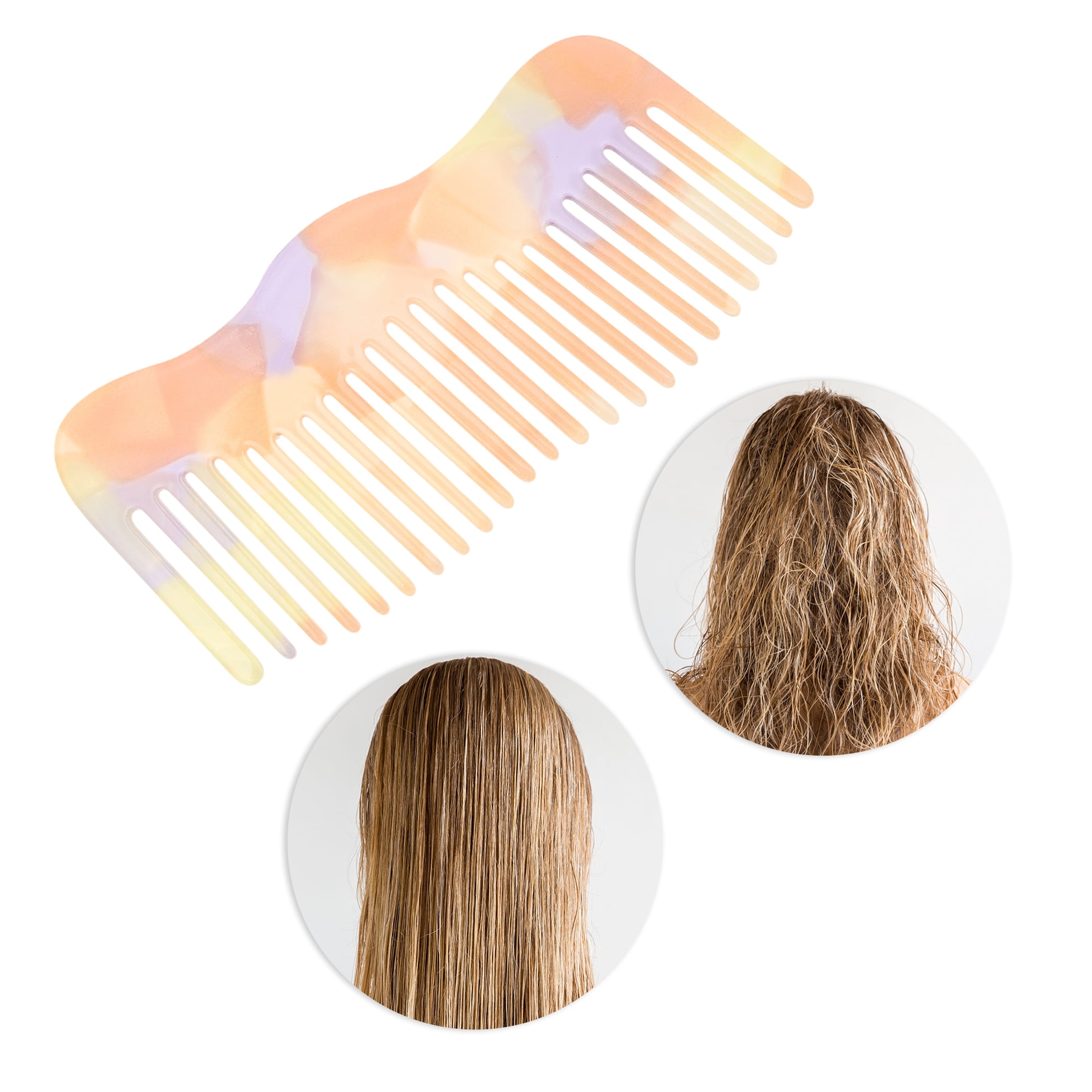 Unique Bargains 1 Pc Irregular Simplicity Hair Comb for All Hair Types Styles Light Yellow