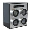 Pangaea Q700 Automatic Watch Winder - Black Carbon Fiber Finish with Silver Metal Face - Quad