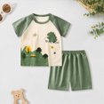 thumbnail image 2 of KPOPLK Toddler Boys Spring Summer Clothes 2 Piece Outfits Short Sleeve Crewneck T-Shirt Pattern Print with Shorts Set 2T 3T 4T 5T(12-18 Months,AG), 2 of 6