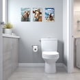 thumbnail image 5 of ZHONGYUTONG Bathroom Animal Wall Art 3 Pieces Cute Cow at the Beach Poster Funny Canvas Prints Modern Artwork Home Decor Framed (11.00" x 14.00" x 3PCS), 5 of 6