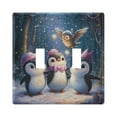 thumbnail image 5 of WOBOGO Three Cute Cartoon Penguins 3-hole Switch Plates PC Flame Retardant Plastic Material Glossy Finish Smooth Touch 6.37x4.48x0.27in, 5 of 8