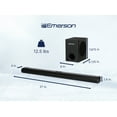 thumbnail image 2 of Emerson EHS-2050 37-inch Bluetooth Soundbar with Subwoofer and Remote Control, Black, 2 of 12