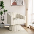 thumbnail image 2 of Apicizonhome 360-degree Rotating Velvet Chair, Soft Cushion Round Barrel Luxurious Lounge Chair, Plush Velvet Fabric Chair, for Living Room, Bedroom, Office, Beige, 2 of 9