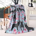 thumbnail image 2 of French Bulldog and Flower Blanket,Comfortable Soft Flannel Throw Blanket,All Season,Warm Lightweight Blankets for Sofa Bed Couch Living Room Chair,40"x50"(100x130cm), 2 of 4