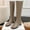 #092-Khaki, variant on Women's Fashion Casual Winter Solid Color Thick Heel Square Toe Mid-Calf Boots with Blocks Heel for All-Day Comfort Water-Resistant Faux Leather Boots for Fall and Winter Seasons