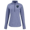thumbnail image 2 of Women's-Cutter & Buck  Heather Blue San Jose Earthquakes Peshastin Eco Fleece Recycled Half-Zip Pullover Top, 2 of 3