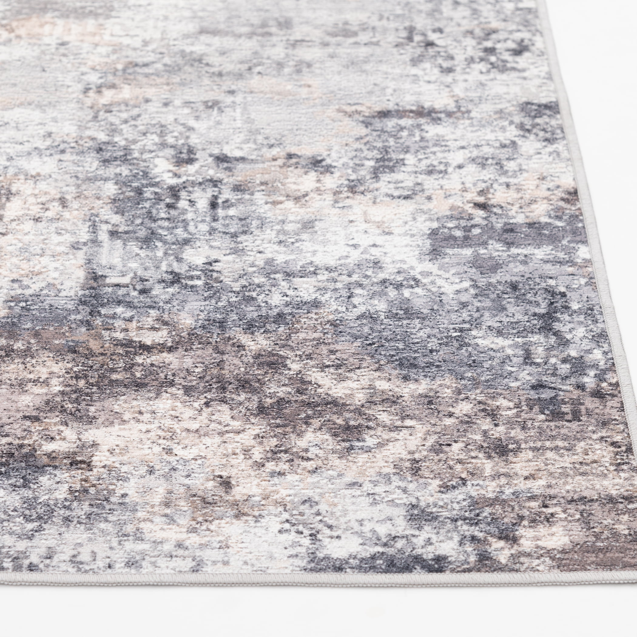 Better Homes & and Gardens Abstract Machine Washable Indoor Area Rug, Neutral, 5'x7'