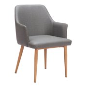 Wisom Dining Chair Gray Dining Chair, Modern Style, Comfy and durable 40% polyethylene + 30% polyurethane + 30% polyester fabric, Ash Wood, Indoor Dining
