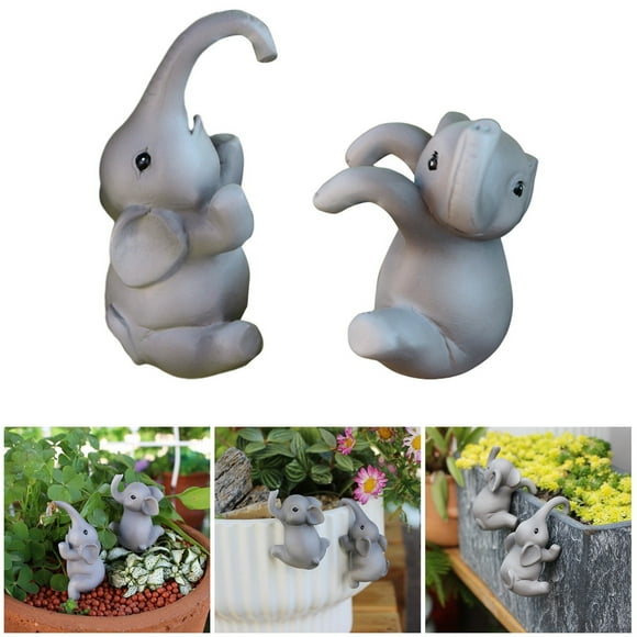 fsxdhpcsgfc Cute Elephant Statue Resin Figurine Ornament Elephant Flower Pot Hanging Decoration Animals Decoration Garden Sculpture For Bonsai Rabbit Statues for Garden Woman Statue Mythology Statue