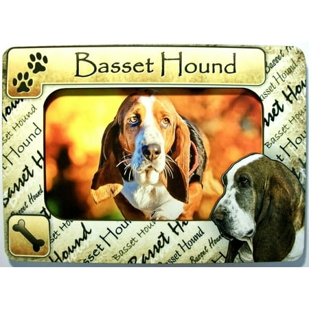 Basset Hound Photo Frame - Basset Hound Picture Frame Fridge Magnet
