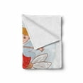 thumbnail image 2 of Retro Soft Flannel Fleece Throw Blanket, Illustration of a Ginger Girl with 2 Side Braided Hair Sitting on a Chamomile, Cozy Plush for Indoor and Outdoor Use, 60" x 80", Multicolor, by Ambesonne, 2 of 6