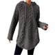 thumbnail image 2 of Sudadera con Capucha de Jacquard de Larga en Color Liso para Mujer, Chaqueta Ajustada con Cordón de Felpa. Gris XL, 2 of 8