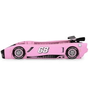 Delta Children Turbo Race Car Twin Bed, Pink
