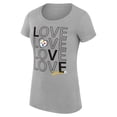 thumbnail image 2 of Women's G-III 4Her by Carl Banks Heather Gray Pittsburgh Steelers Love Graphic Fitted T-Shirt, 2 of 5