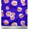 thumbnail image 1 of Soimoi Blue Cotton Poplin Fabric Flower Watercolor Printed Fabric 1 Yard 42 Inch Wide, 1 of 3