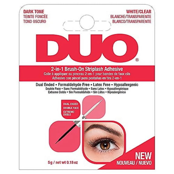 DUO Adhesives, 2-in-1 Brush-On Adhesive, Clear & Dark