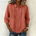 thumbnail image 2 of Kezqiaxn Plus Size Blouses for Women Half Sleeve Collared Button Down Shirts Summer Tops Fashion Trendy Women's Clothing, 2 of 7