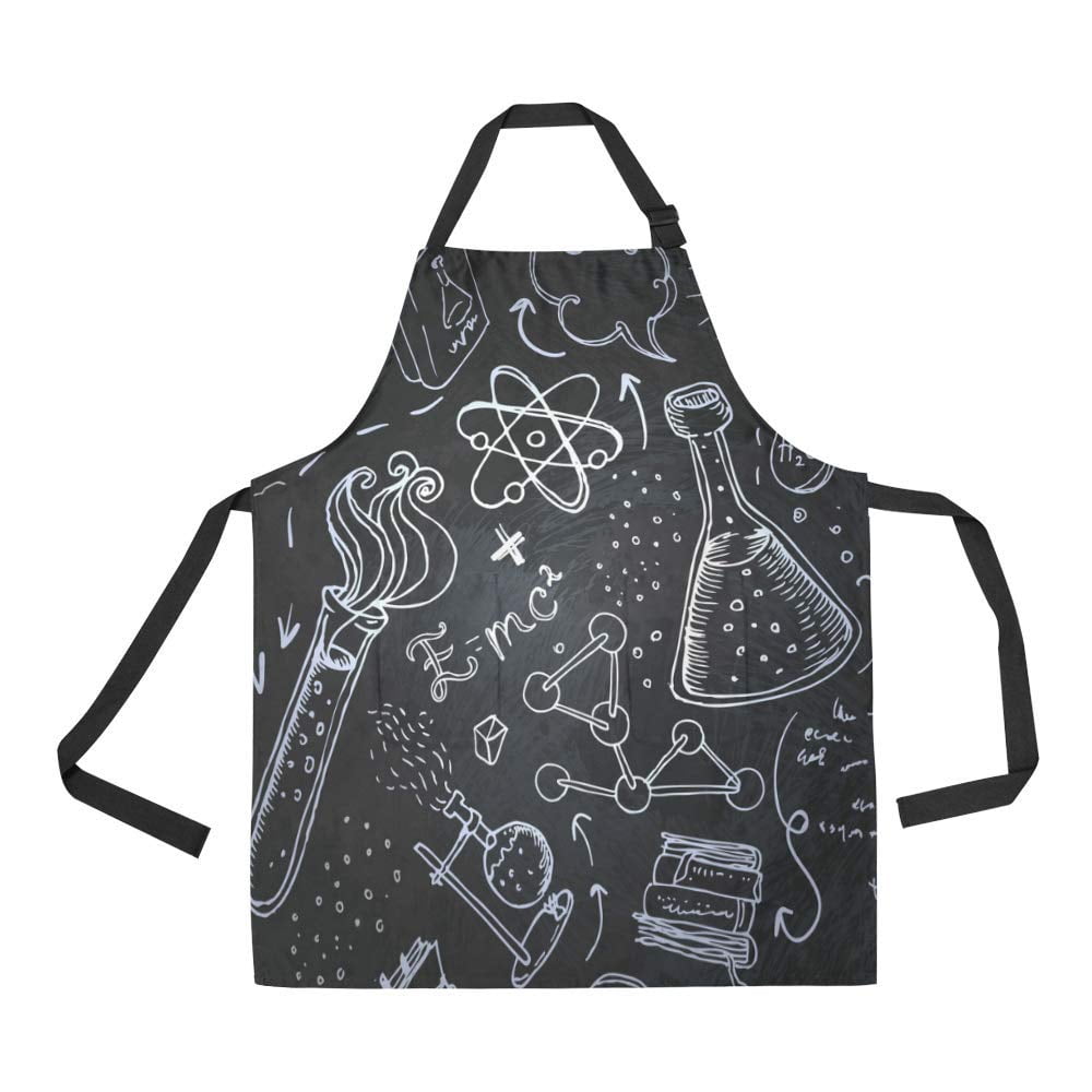 ASHLEIGH Kitchen Aprons Science Lab Chemistry Adjustable Bib Apron with