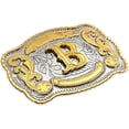 thumbnail image 4 of Western Belt Buckle Initial Letters ABCDJST to Z Cowboy Rodeo Large Gold Belt Buckles for Men Women, 4 of 11