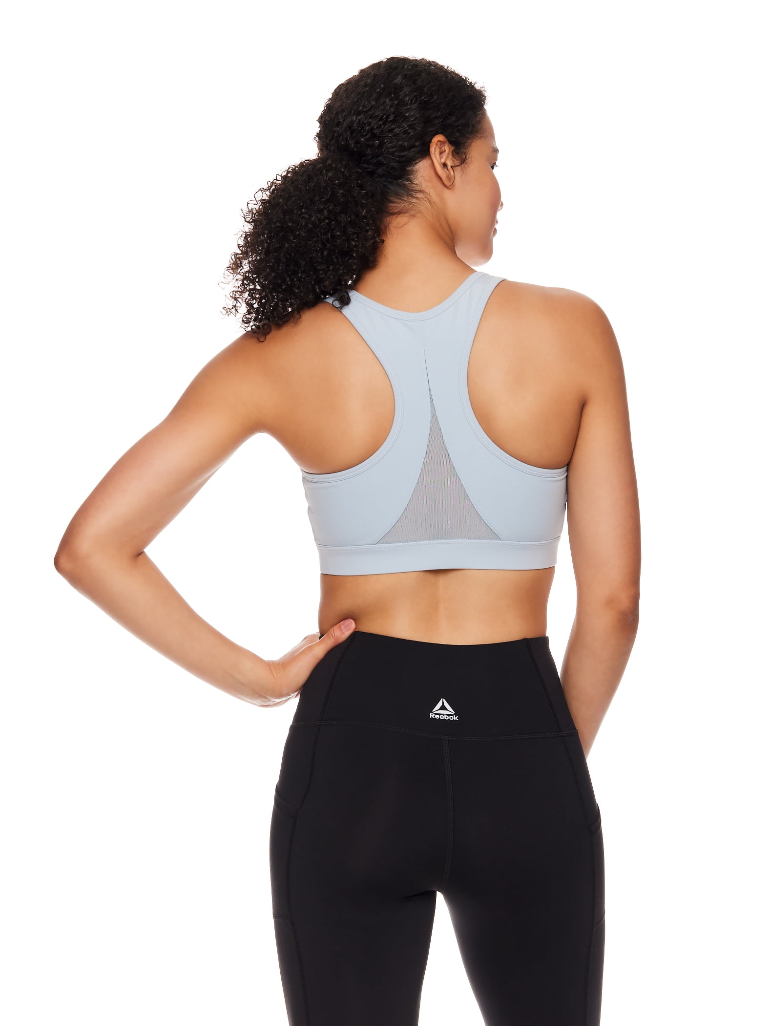Reebok Women's and Women's Plus Medium Impact Stronger Sports Bra with Mesh Panel and Removable Cups, Sizes XS-4X