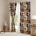 thumbnail image 3 of Homewish Western Bohemian Aztec Black Out Curtains, Rustic Skeleton Horse Curtains Pack of 2 (42x63 Each), Vintage Brown Buffalo Bedroom Curtains, Blackout Curtains Bedroom Decor, 3 of 5