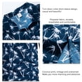 thumbnail image 4 of Camisa hawaiana de manga corta azul para hombre, estampado de playa tropical, cuello vuelto vintage, talla M Coconut Paradise, 4 of 5