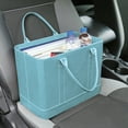 thumbnail image 6 of Home District Faux Leather Letter Size File Organizer Tote, Blue, 6 of 9
