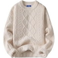 thumbnail image 4 of Oversized Sweater 90s Vintage Cable Knit Long Sleeve Women Heavy Crewneck Pullover, 4 of 8