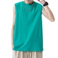 thumbnail image 1 of Men Tank Tops Sleeveless T-Shirts O Neck Cotton Vests Plus Size Tees, 1 of 7