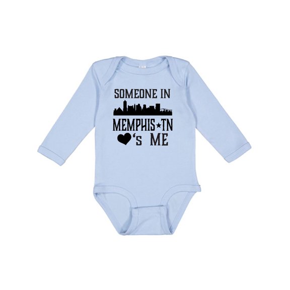Inktastic Memphis Tennessee Someone Loves Me Skyline Boys or Girls Long Sleeve Baby Bodysuit