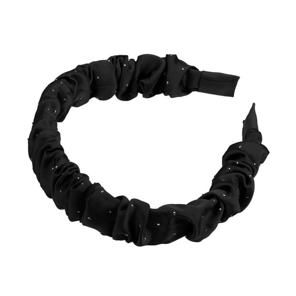 Vocoste Solid Color Pleated Headband Women Hairband Hair Hoop Black 5.12"x1.18"