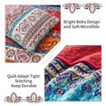 thumbnail image 6 of TiaGOC Boho Quilt Set Queen Size, Bohemian Red Christmas Stripe 3 Pieces Bedspread Set Lightweight Microfiber All Season Christmas Bedding Coverlet Set for Queen Bed (96"x90"), 6 of 8