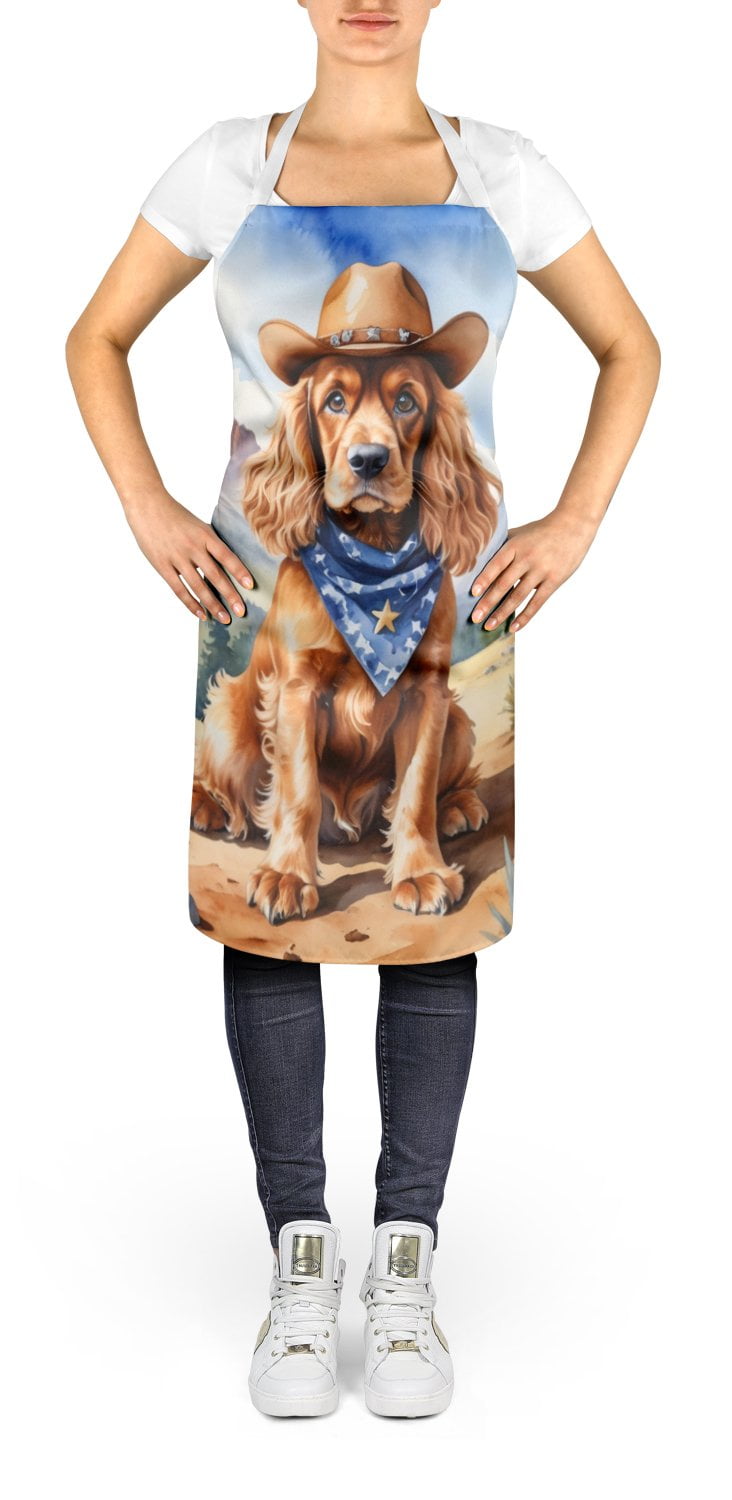 Cocker Spaniel Cowboy Welcome Apron 27 in x 30 in