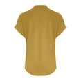 thumbnail image 6 of Summer Gift Sawvnm Women's Fashion Solid Button Shirt Female V-Neck Loose T-shirt Blouse Yellow S, 6 of 6