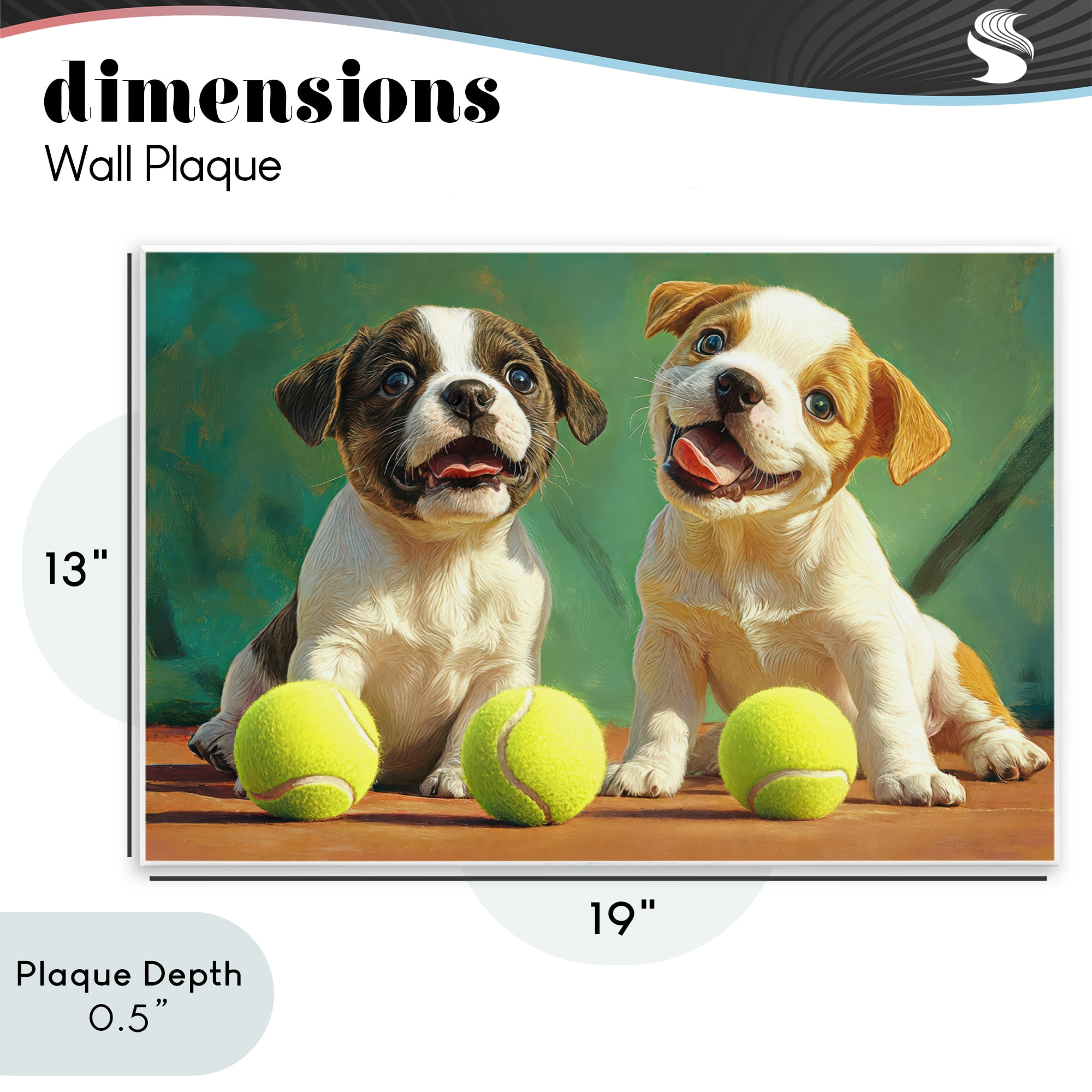 Stupell Industries Adorable Puppies with Tennis Balls Wall Plaque Art, design by Imagine It Images