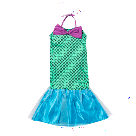 One opening Kid Girl's Halter Bowknot Mermaid Swimsuit Party Cosplay Costume Fancy Dress