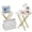 White, variant on Folding TV Tray Tables, Set of 2 Side Table for Small Place, Snack Eating Tables at Couch, Folding Tables with Removable Serving Tray, Rustic Brown