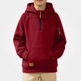 thumbnail image 3 of Piuwrlz Fall Winter Hoodies Pullover Boys with Pockets Warm Casual Hood Sweatshirts Wine Size 8 Years, 3 of 10