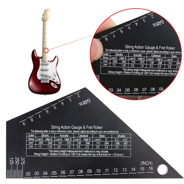 Cuerda de Acero Inoxidable Likrtyny Medidor Traste Basculante para Guitarra