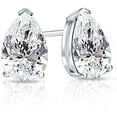 thumbnail image 2 of Divine Creation 1.10 Ct Pear Cut Diamond Push Back Stud Earring's For Women's 14K White Gold Plated 925 Sterling Silver, 2 of 3